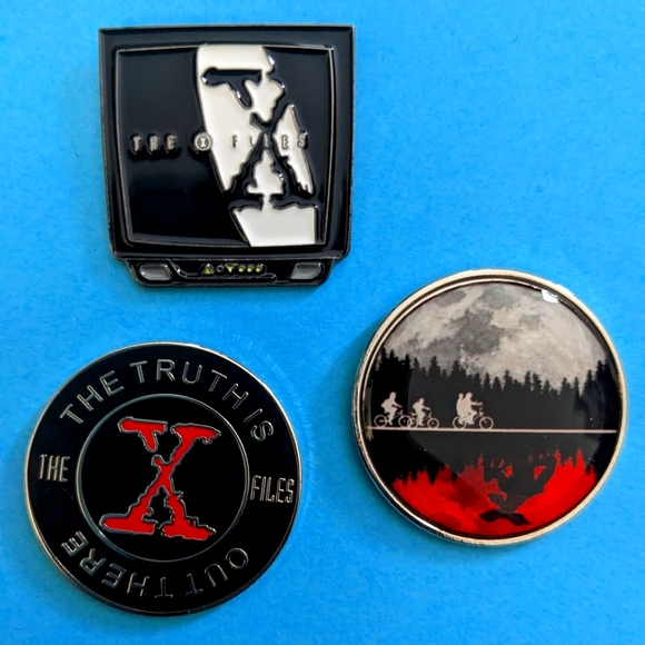 Jewelry - X Files and Stranger Things Enamel Pin Set